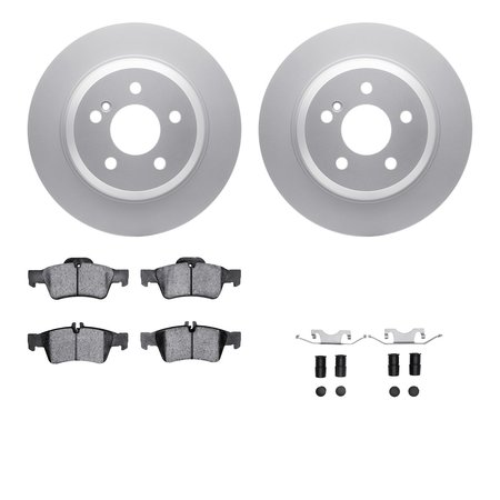 DYNAMIC FRICTION CO 4512-63166, Geospec Rotors with 5000 Advanced Brake Pads includes Hardware, Silver 4512-63166